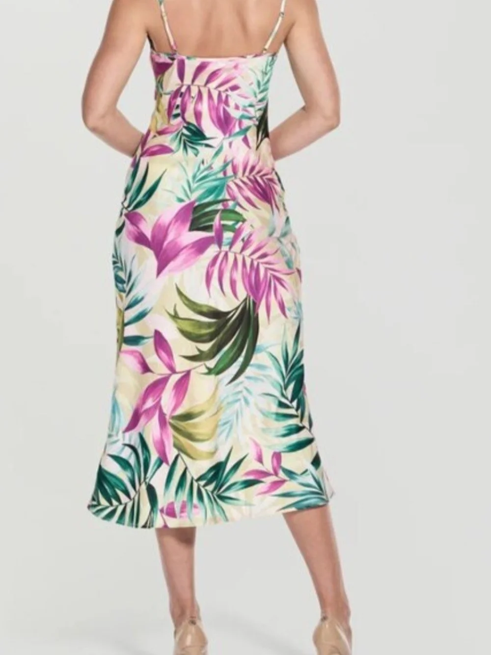 Guess Akilina Cowlneck Midi Dress Tropical Escape XS $138 - Picture 5 of 8